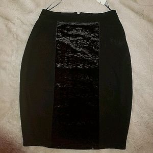 Sugarhill Boutique Black w/ Velvet Pencil Skirt
